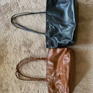 black leather shoulder bag